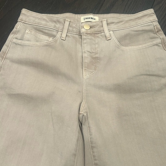 L’Agence Alicent High Rise Wide Leg Biscuit Khaki Tan Sz 25 Pant Jeans - Picture 3 of 7